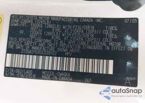 2005 Lexus Rx 330 from USA, damaged, VIN 2T2GA31UX5C039122